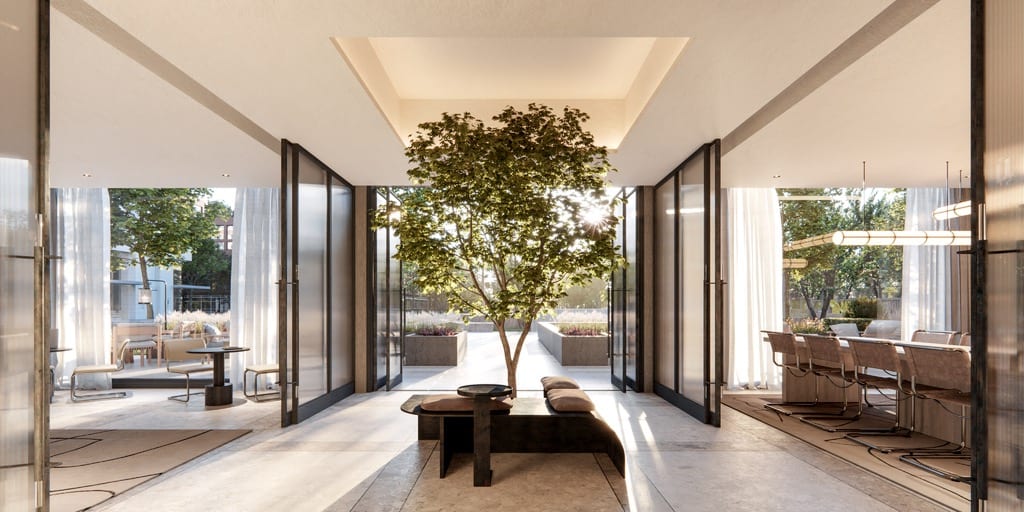 Rendering of The Frederick garden lounge