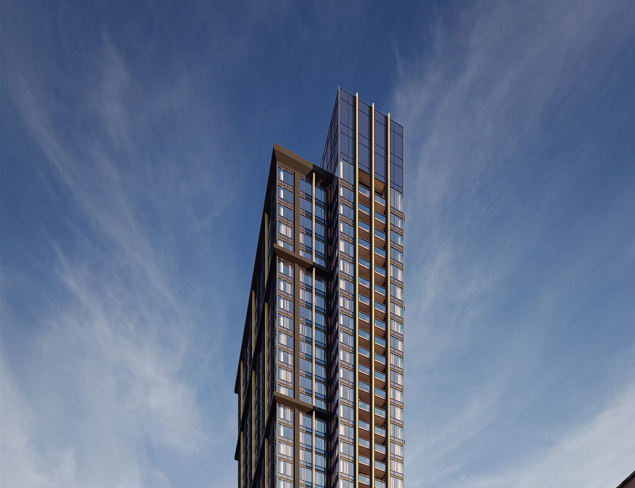 Rendering of Celeste Condos exterior upper half view
