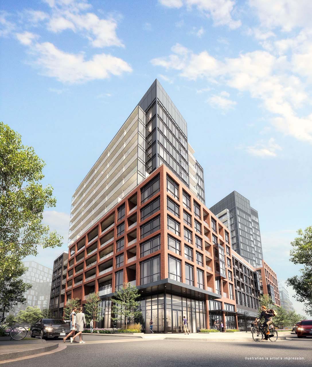 Rendering of Express 2 Condos exterior daytime