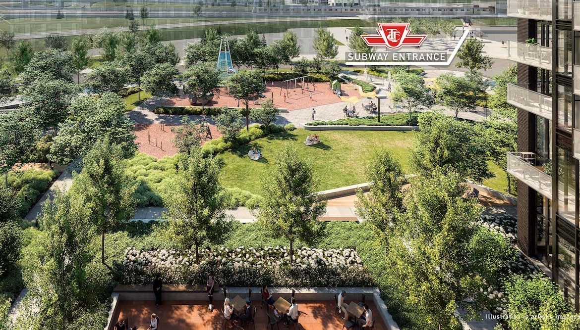 Rendering of Express 2 Condos community park