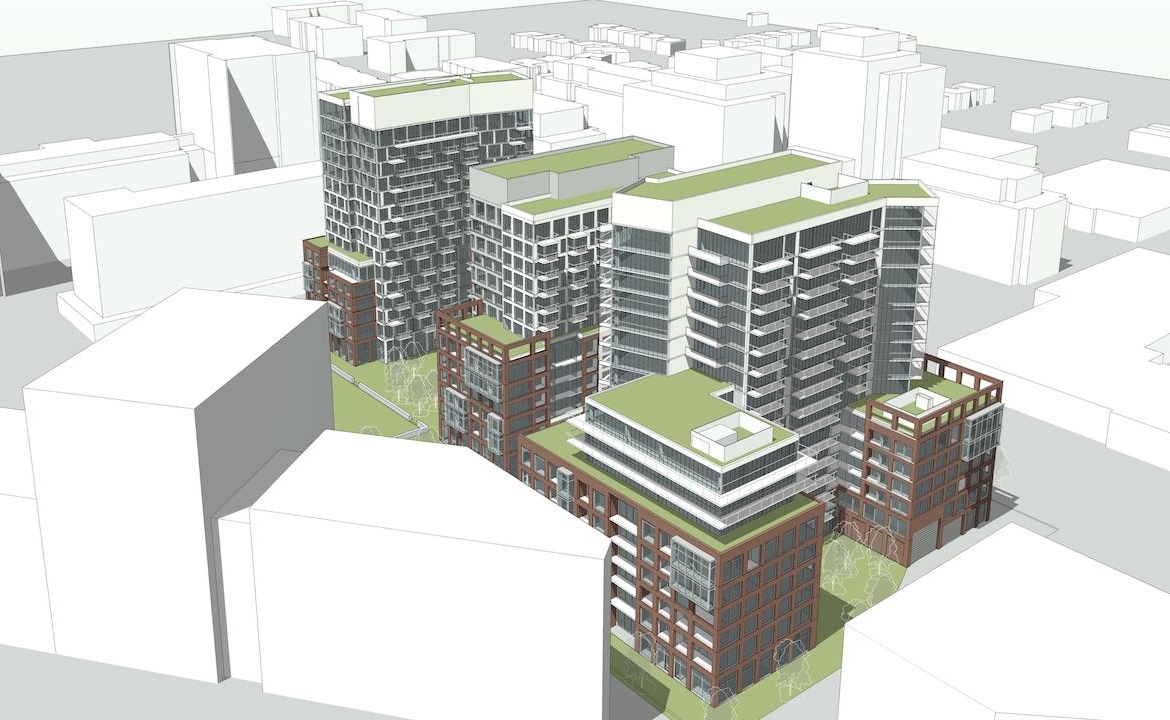 Rendering of Express 2 Condos community aerial