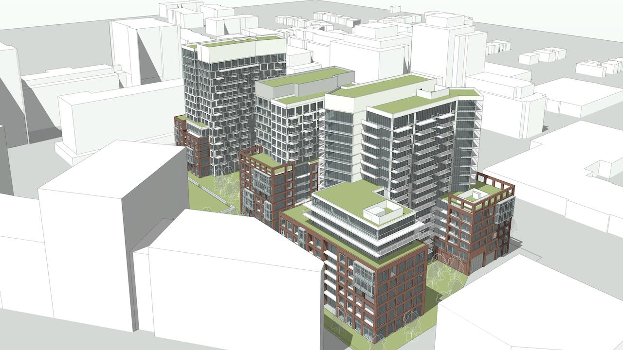 Rendering of Express 2 Condos community aerial