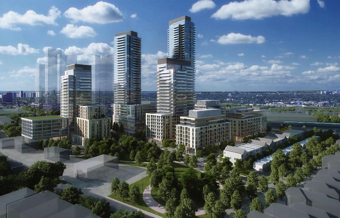 Rendering of Starklands Condos and Towns exterior community