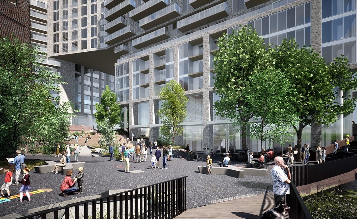 Rendering of 2 Tecumseth Condos courtyard