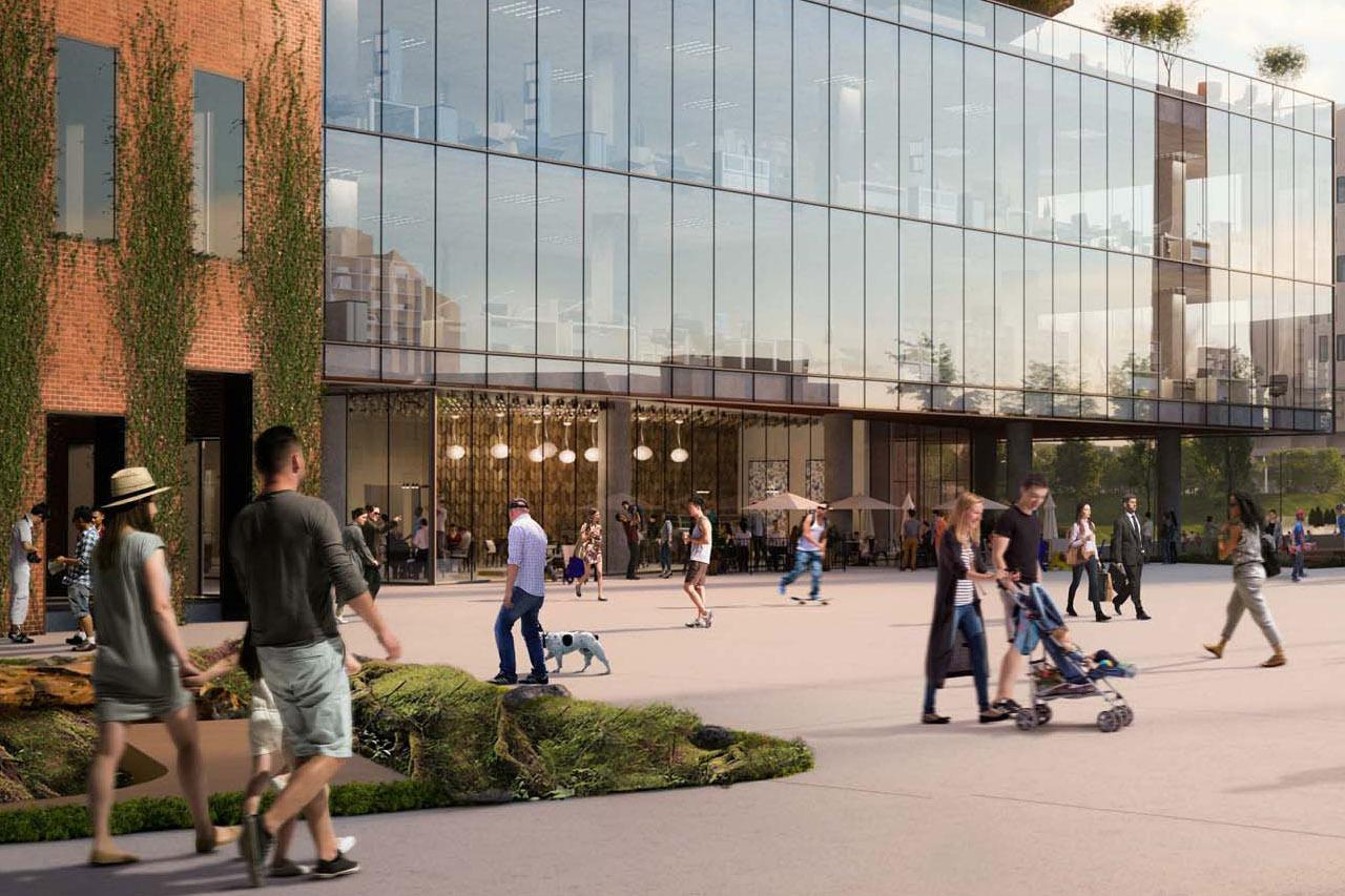 Rendering of 2 Tecumseth Condos exterior paved public courtyard