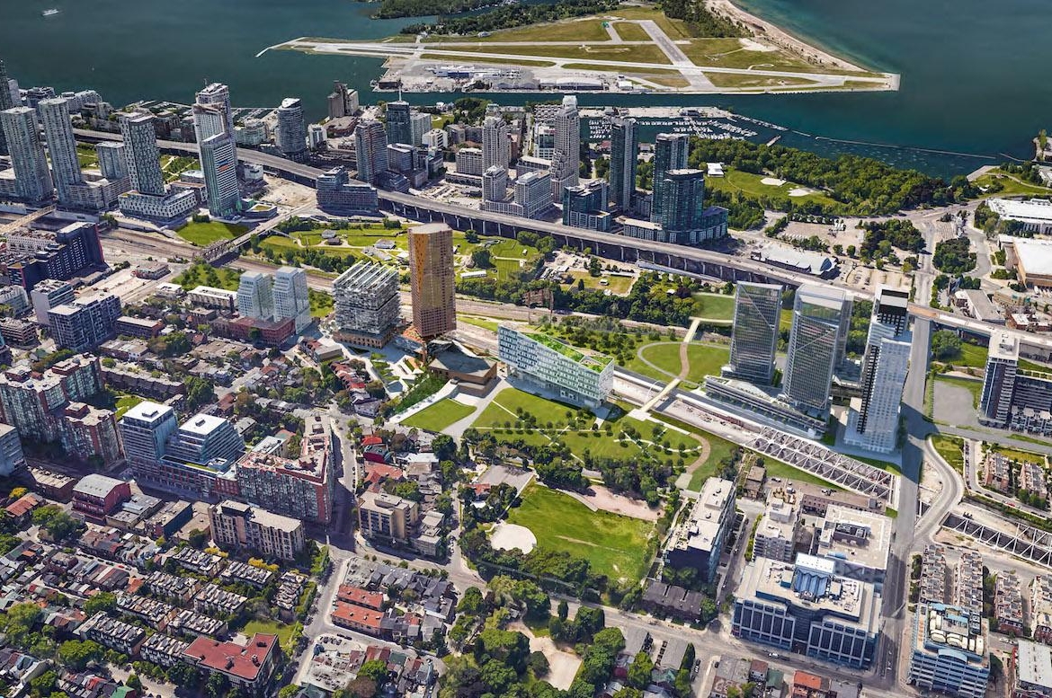 Rendering of 2 Tecumseth Condos aerial city view