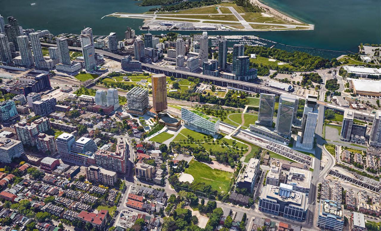 Rendering of 2 Tecumseth Condos aerial city view