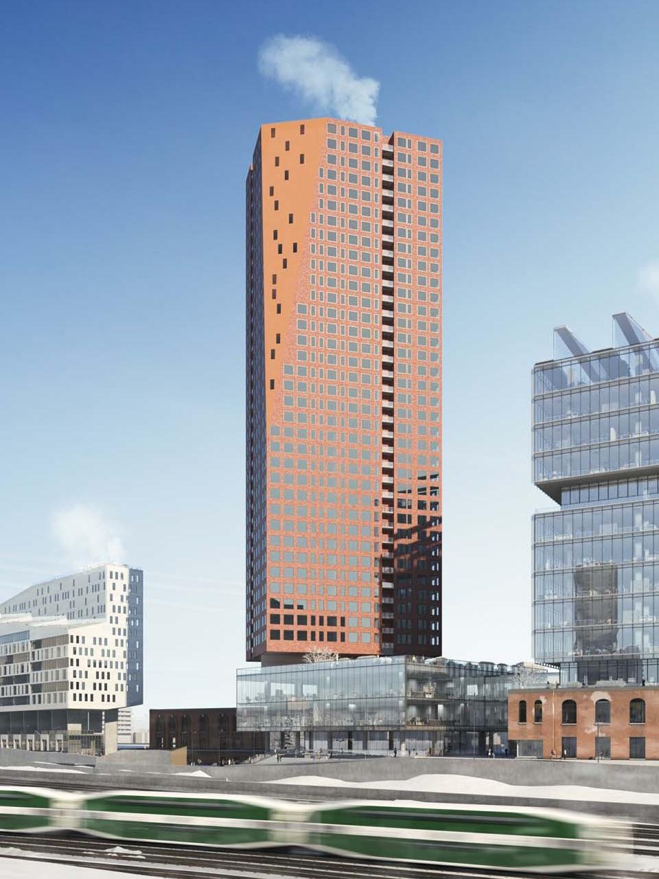 Rendering of 2 Tecumseth Condos tower exterior tall