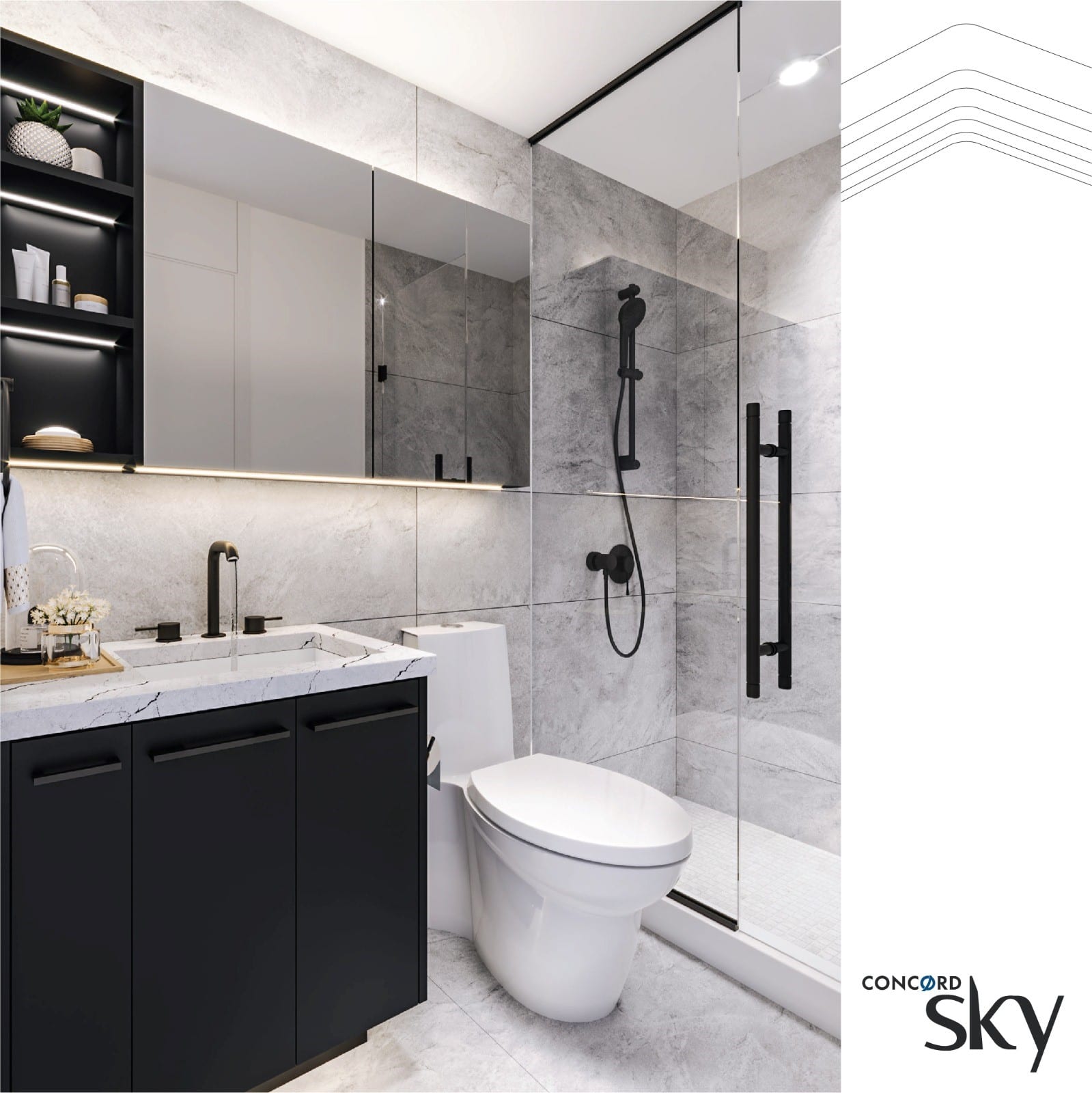 Rendering of Concord Sky Condos suite bathroom