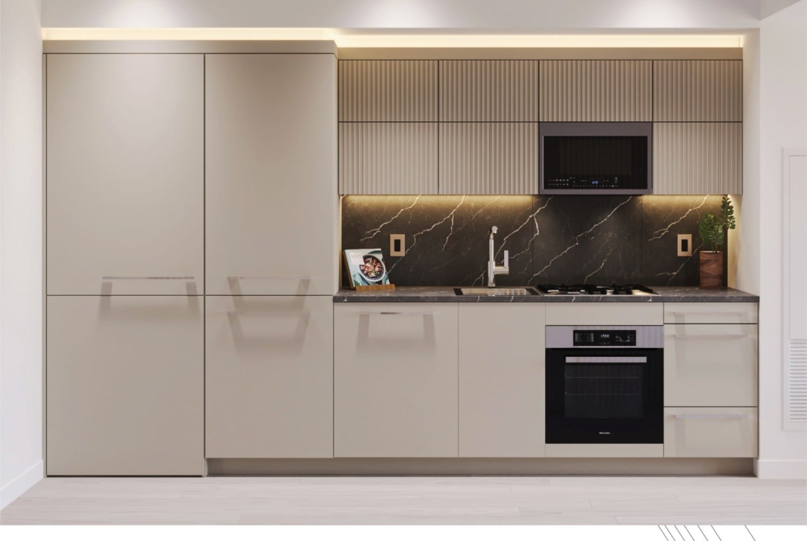 Rendering of Concord Sky Condos suite kitchen light