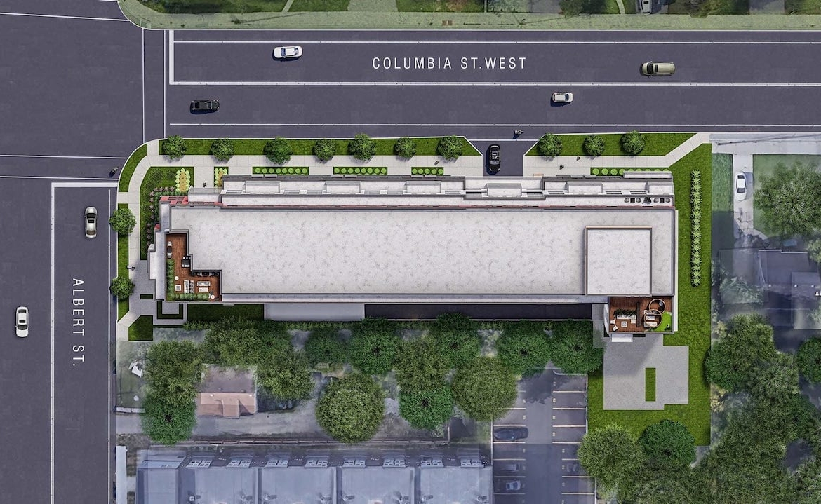 Rendering of Louie Condos aerial