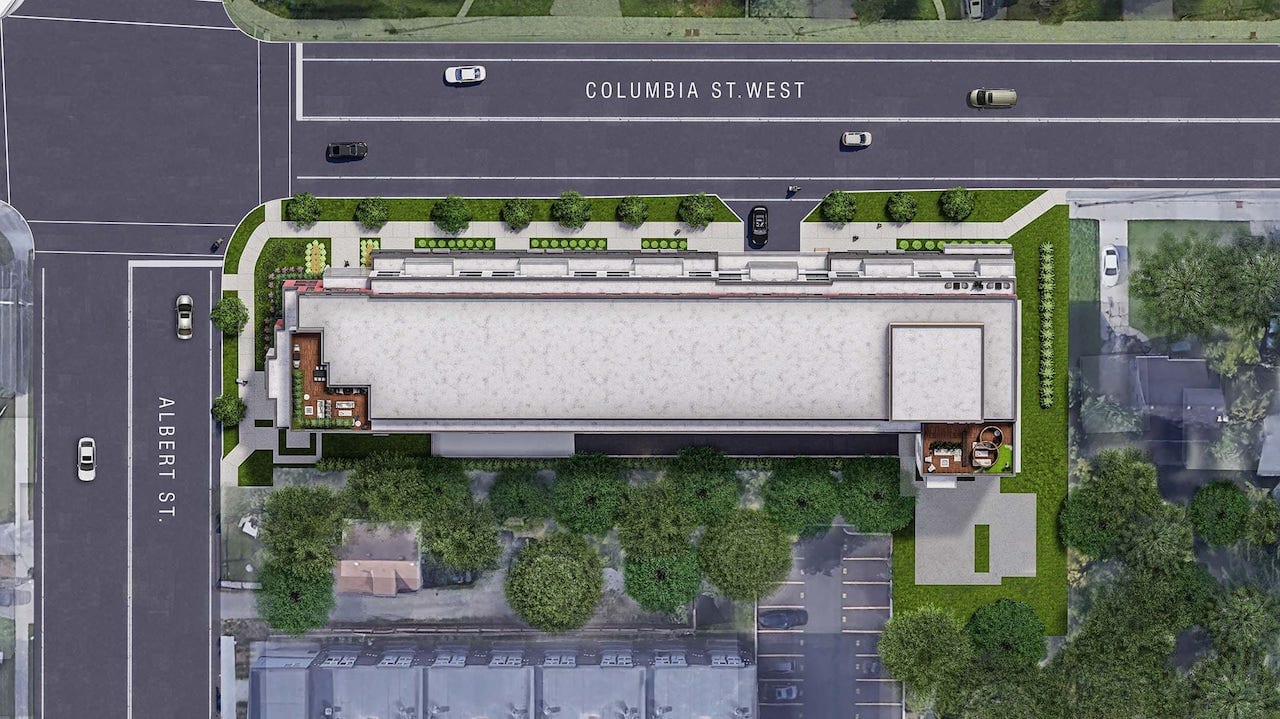 Rendering of Louie Condos aerial