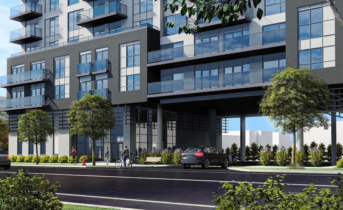 Rendering of Louie Condos exterior streetview