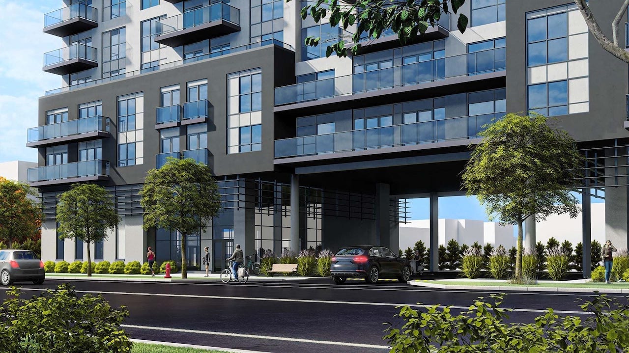 Rendering of Louie Condos exterior streetview