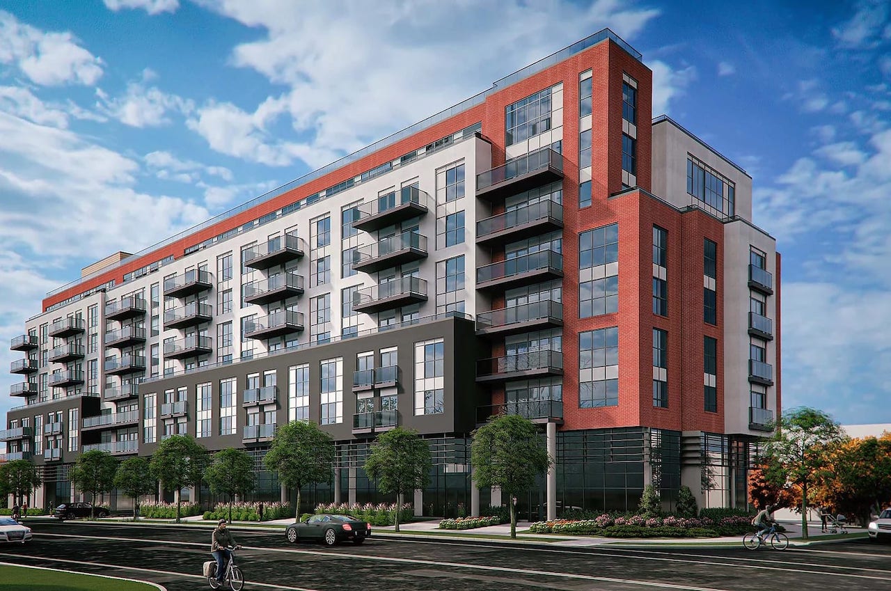 Rendering of Louie Condos exterior full view