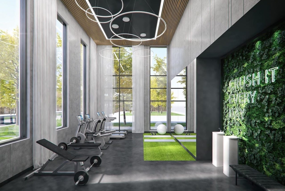 Rendering of Louie Condos fitness room