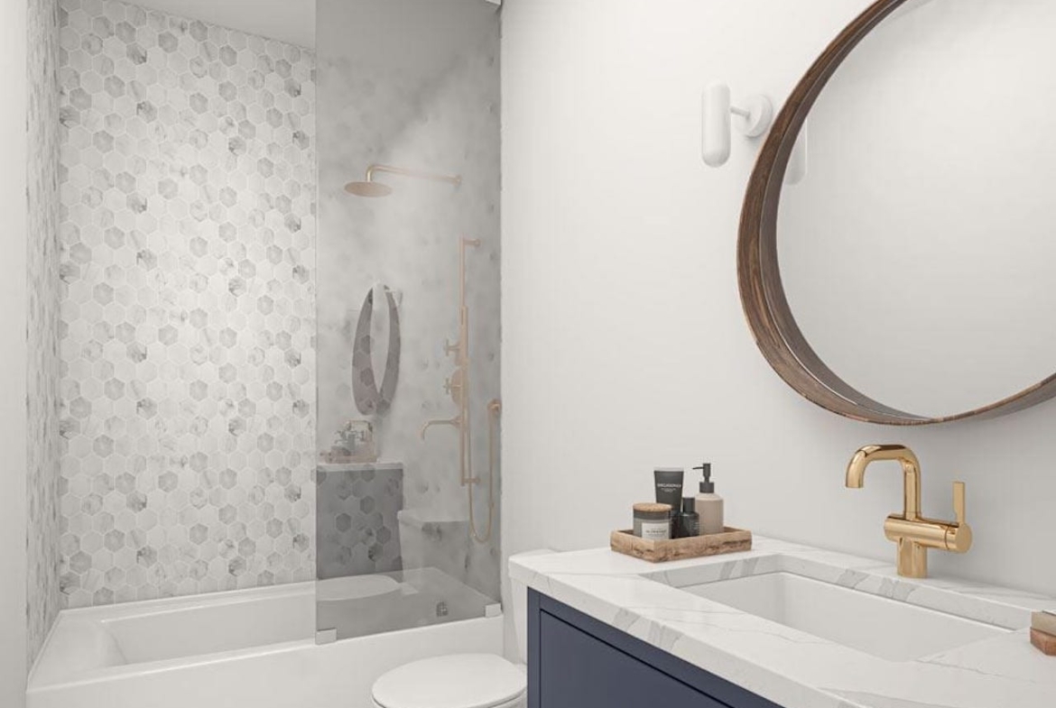 Rendering of Louie Condos suite bathroom version 2