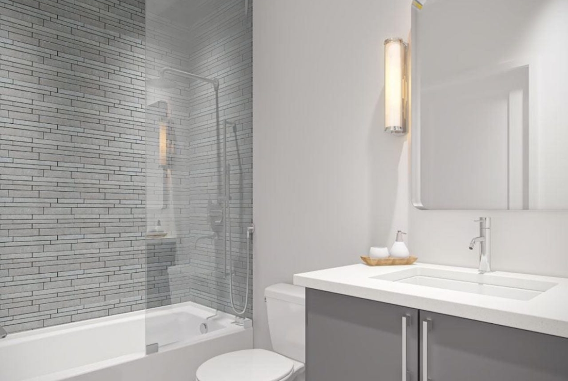 Rendering of Louie Condos suite bathroom