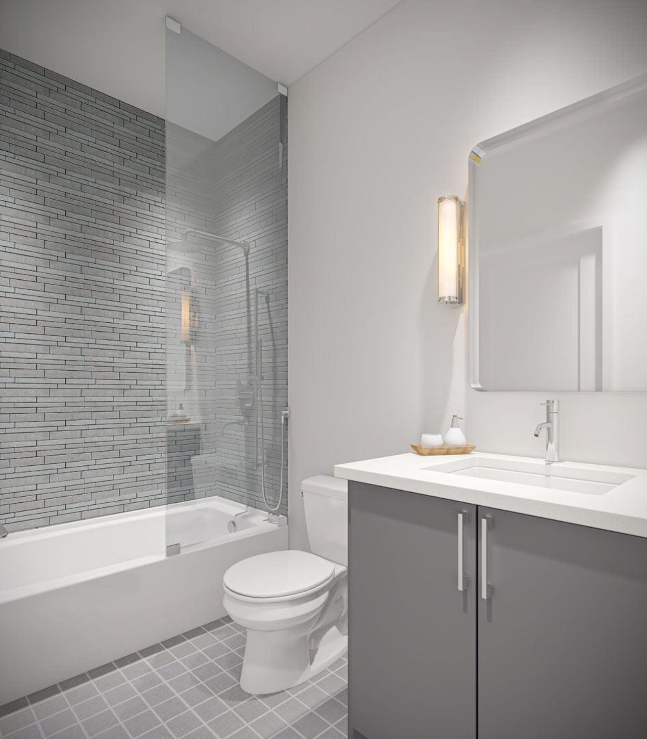 Rendering of Louie Condos suite bathroom