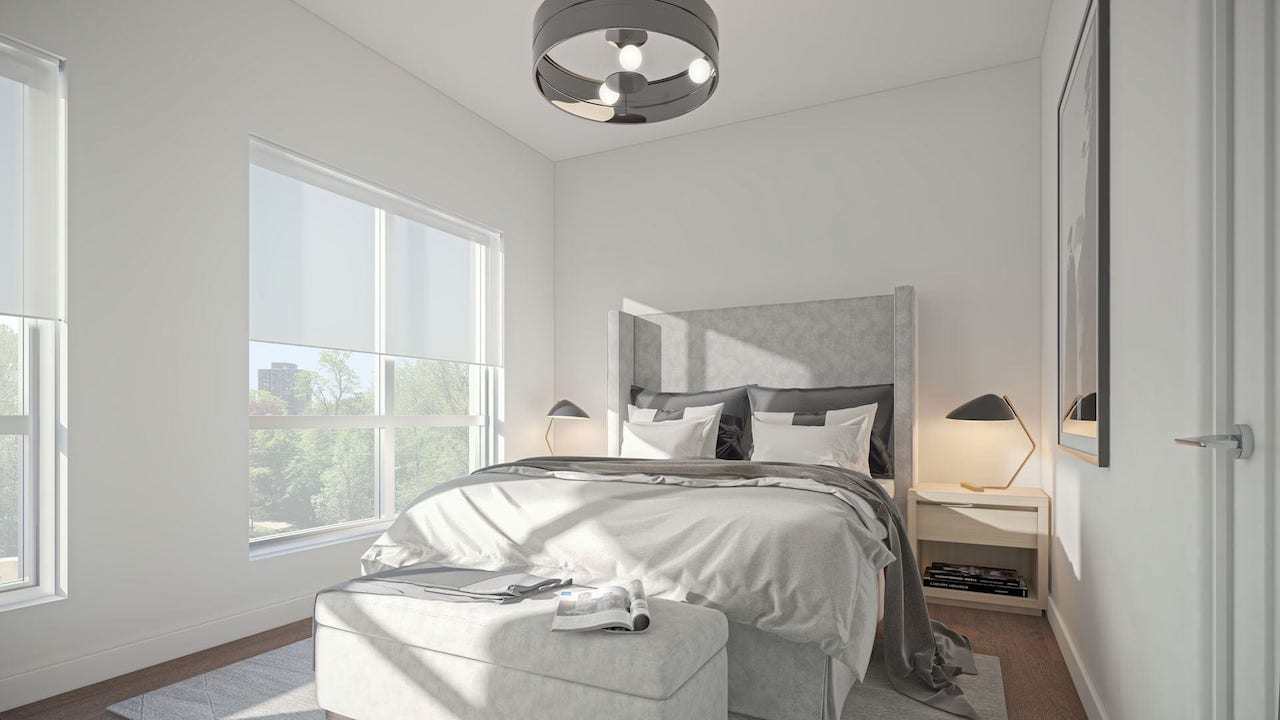 Rendering of Louie Condos suite bedroom version 2