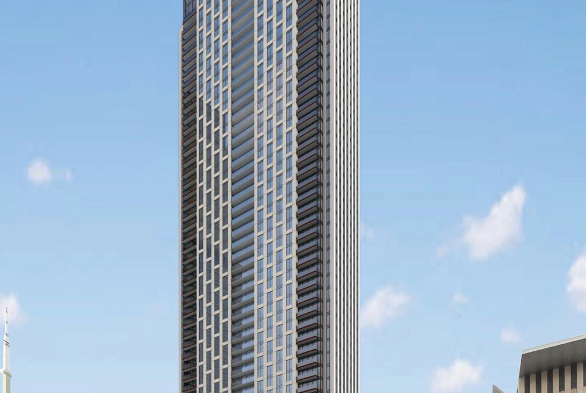 Rendering of 250 University Condos exterior full view