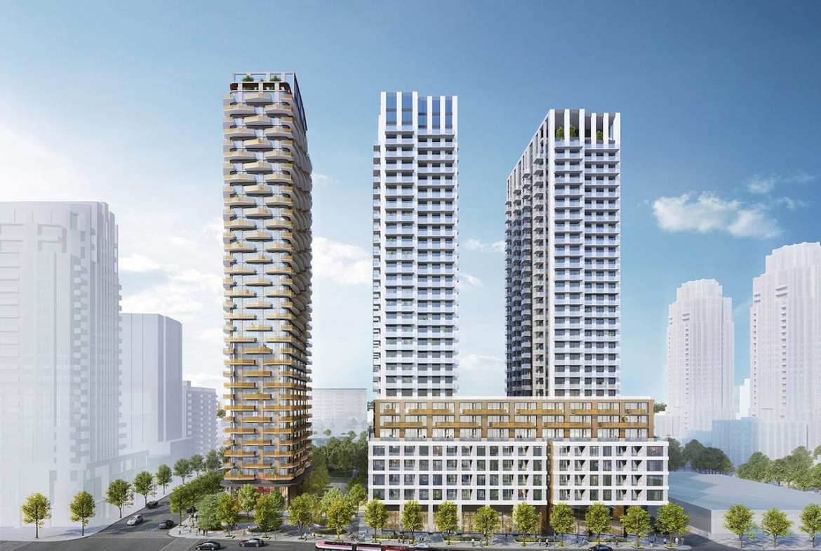 Rendering of 490 St. Clair Condos 3 tower view