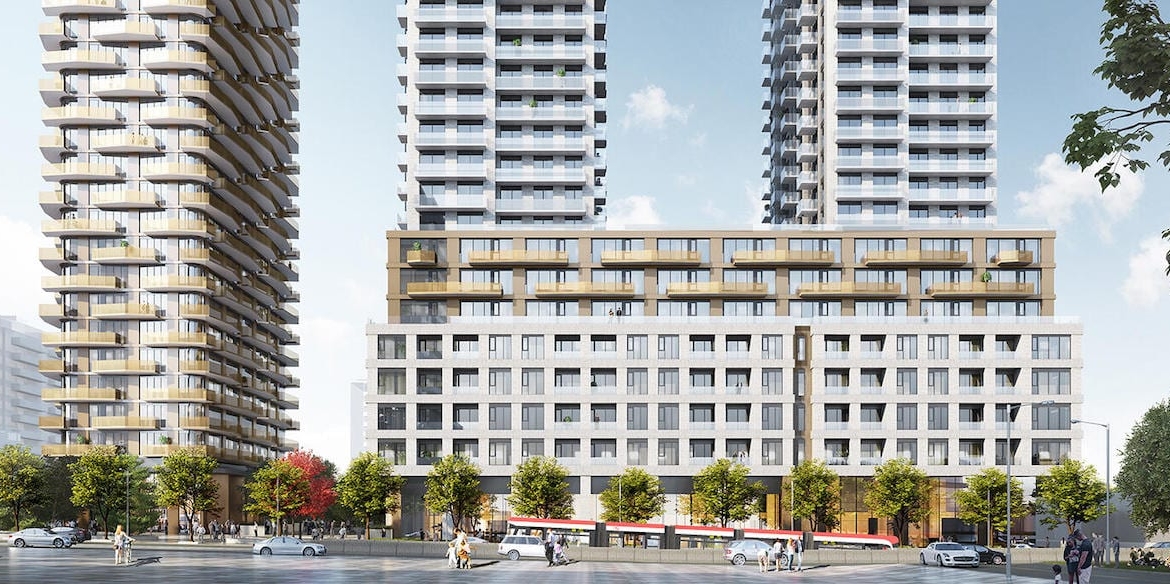 Rendering of 490 St. Clair Condos 3 tower close-up