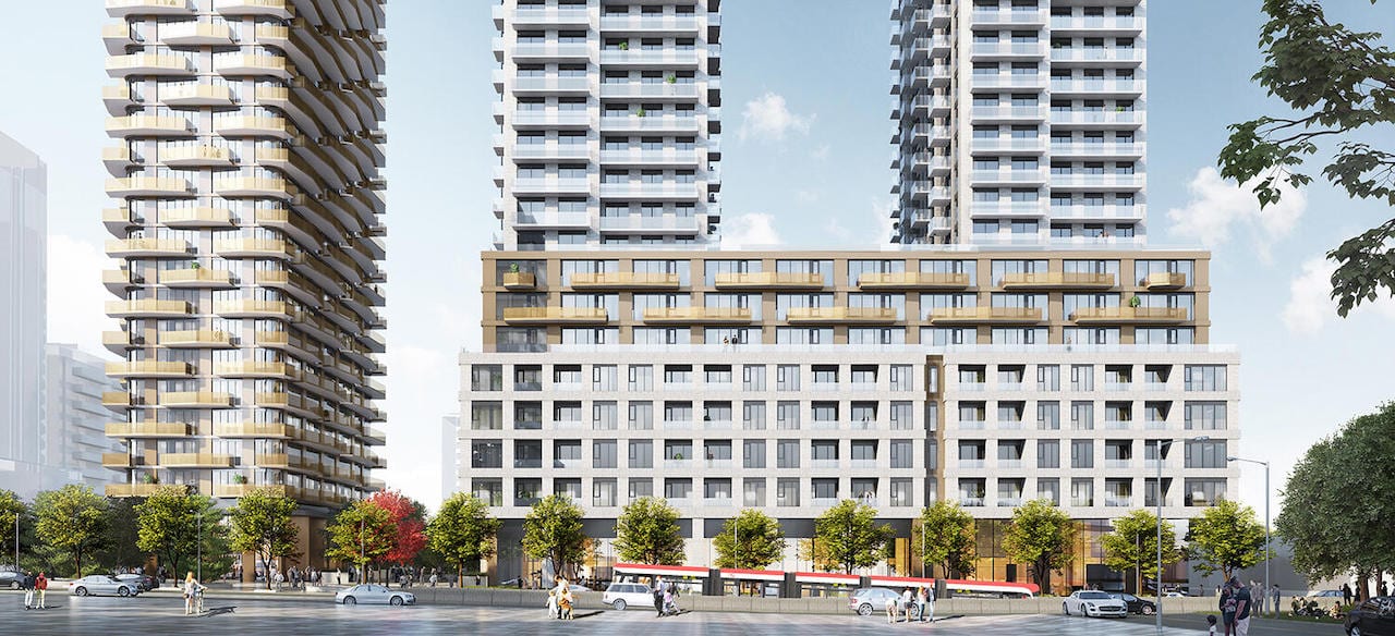 Rendering of 490 St. Clair Condos 3 tower close-up