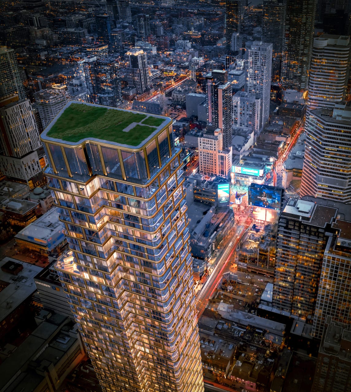 Rendering of 8 Elm Condos aerial