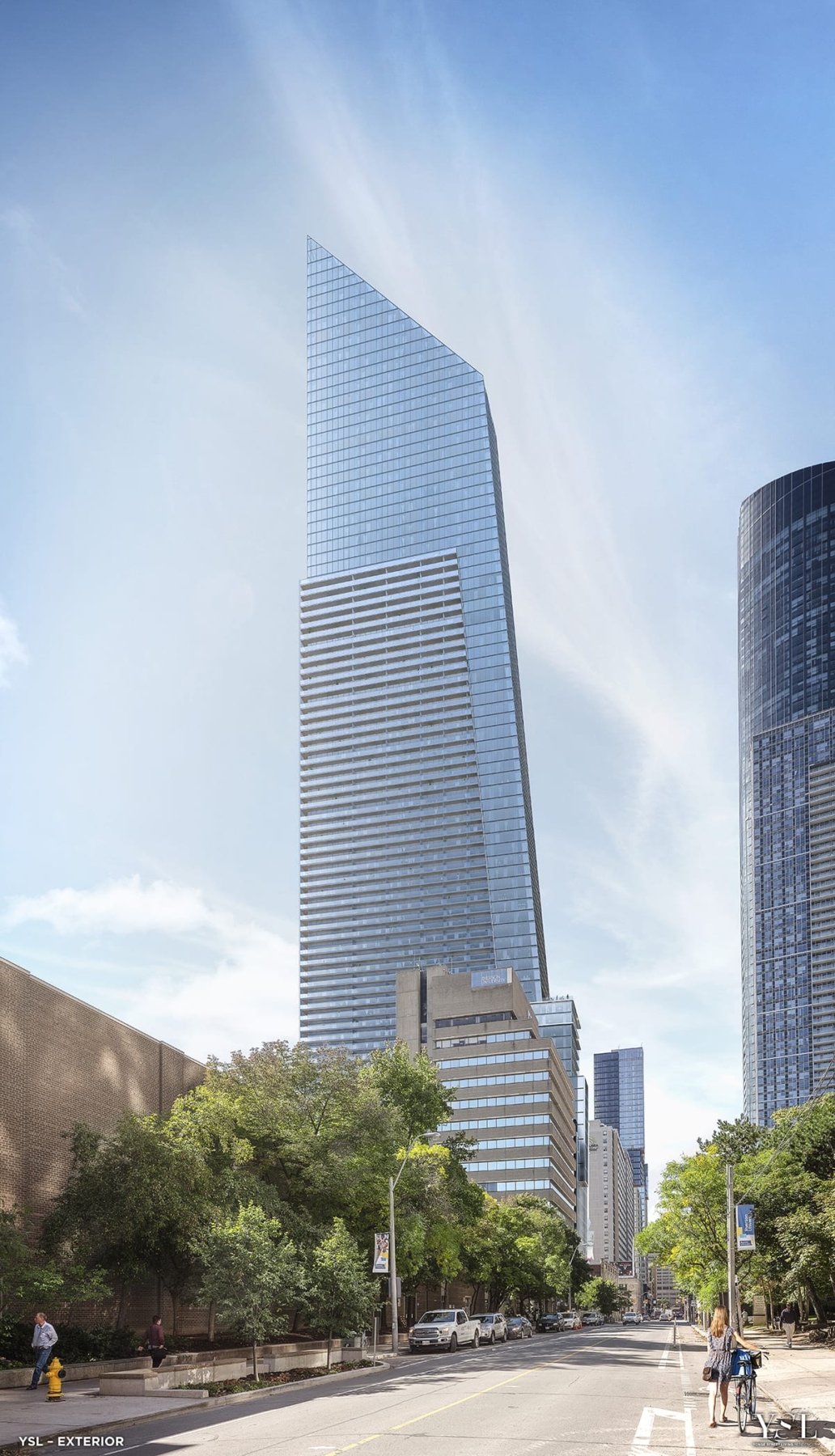 Rendering of Concord Sky exterior worms eye view
