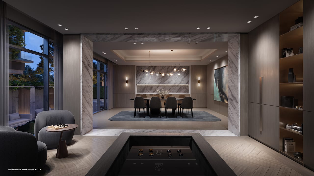 Rendering of Foret Condos games room