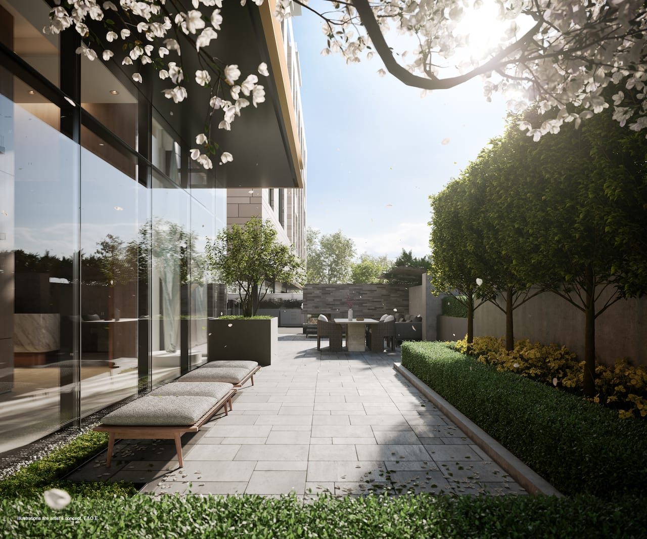 Rendering of Foret Condos secret garden