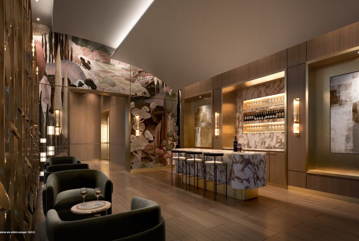 Rendering of Foret Condos wine lounge