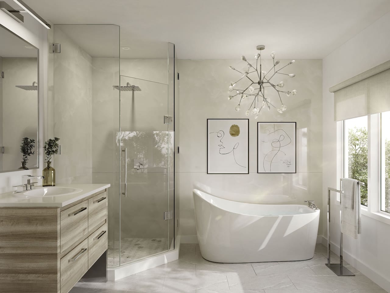 Rendering of Huntingdale Towns Grand Oak C master ensuite interior