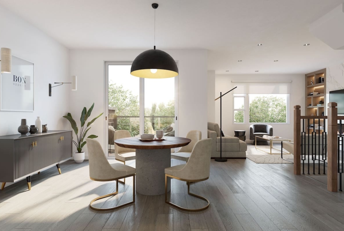 Rendering of Huntingdale Towns Grand Oak C interior living room