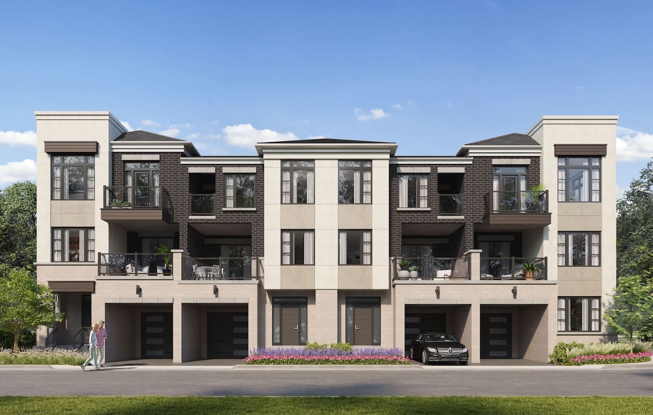 Rendering of Huntingdale Towns Moraine C building exerior Elevation B