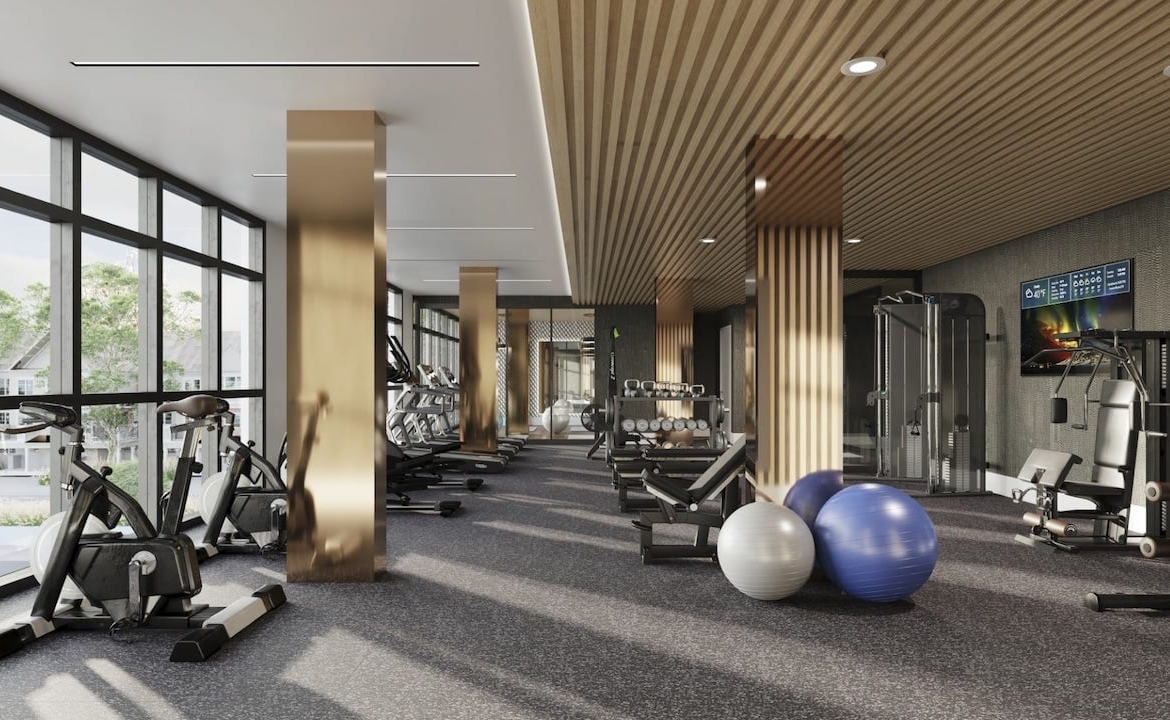 Rendering of Linea Condos fitness studio