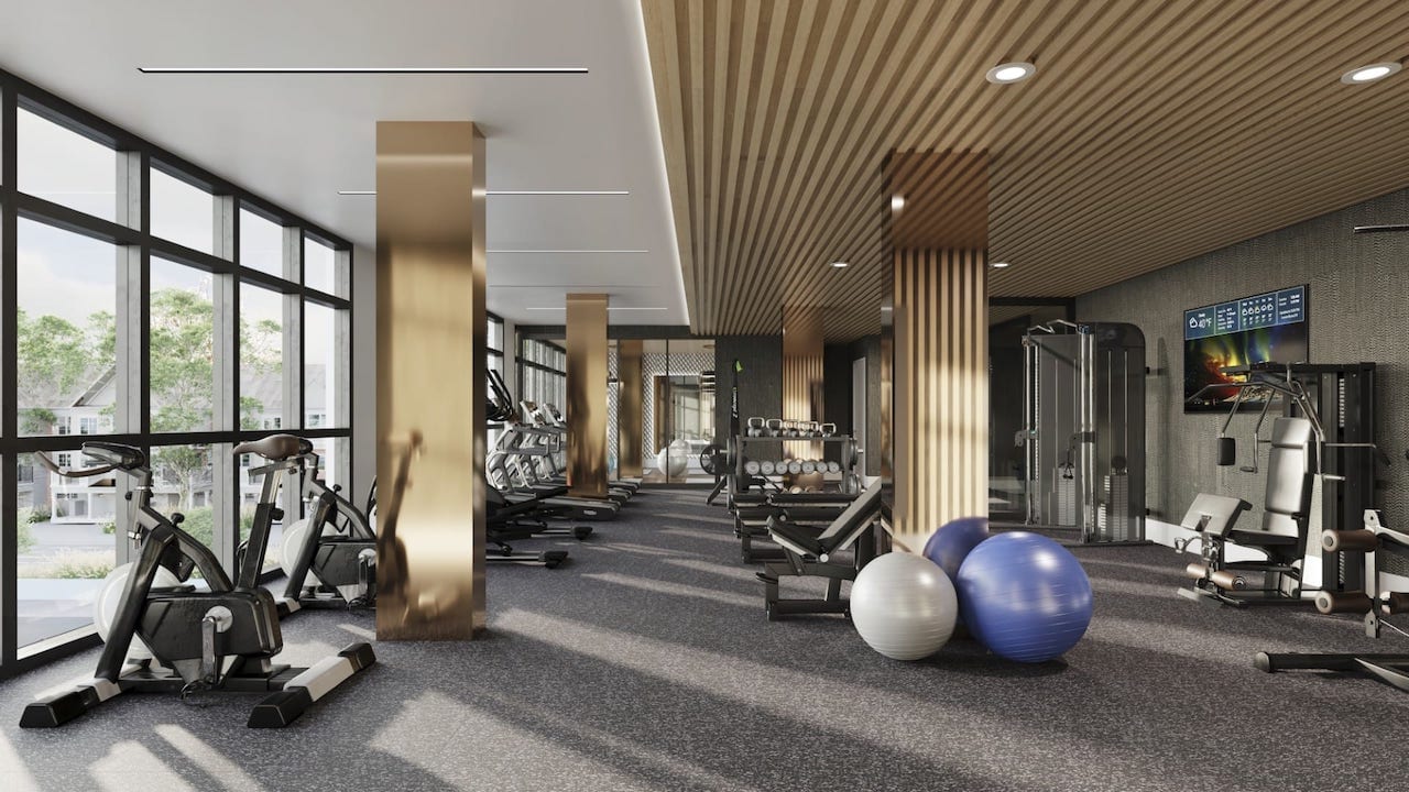 Rendering of Linea Condos fitness studio