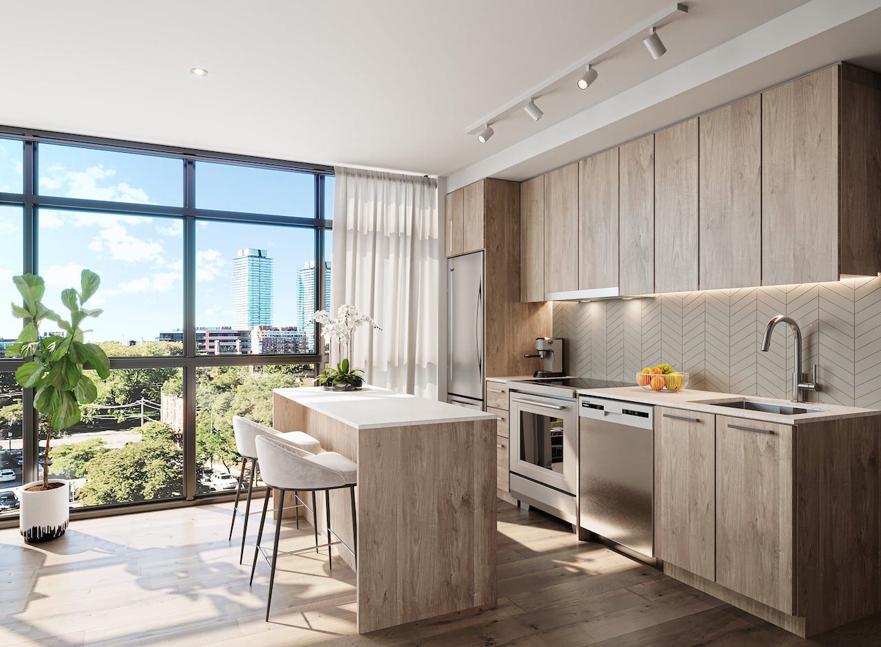 Rendering of Linea Condos kitchen