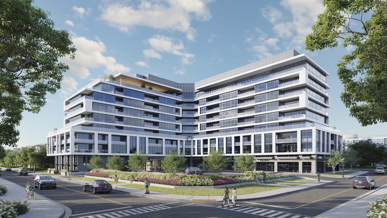 Rendering of Linea Condos courtyard