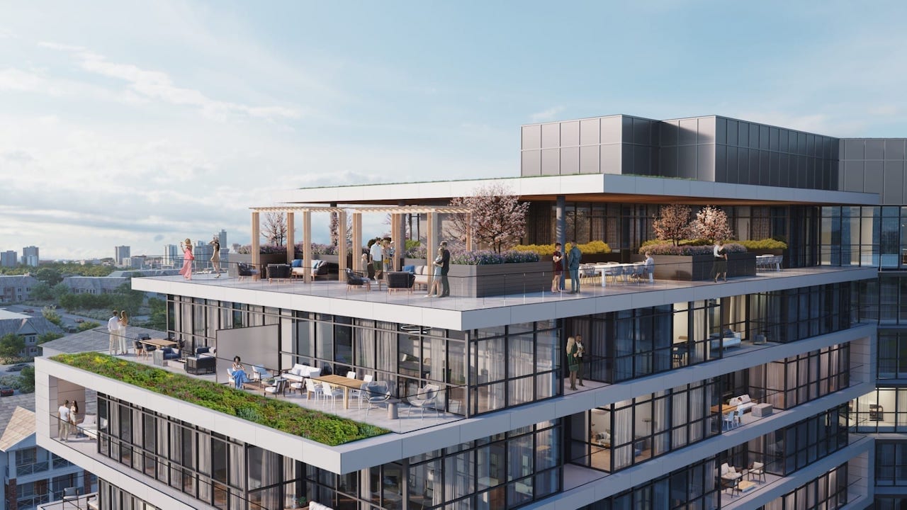 Rendering of Linea Condos rooftop terrace