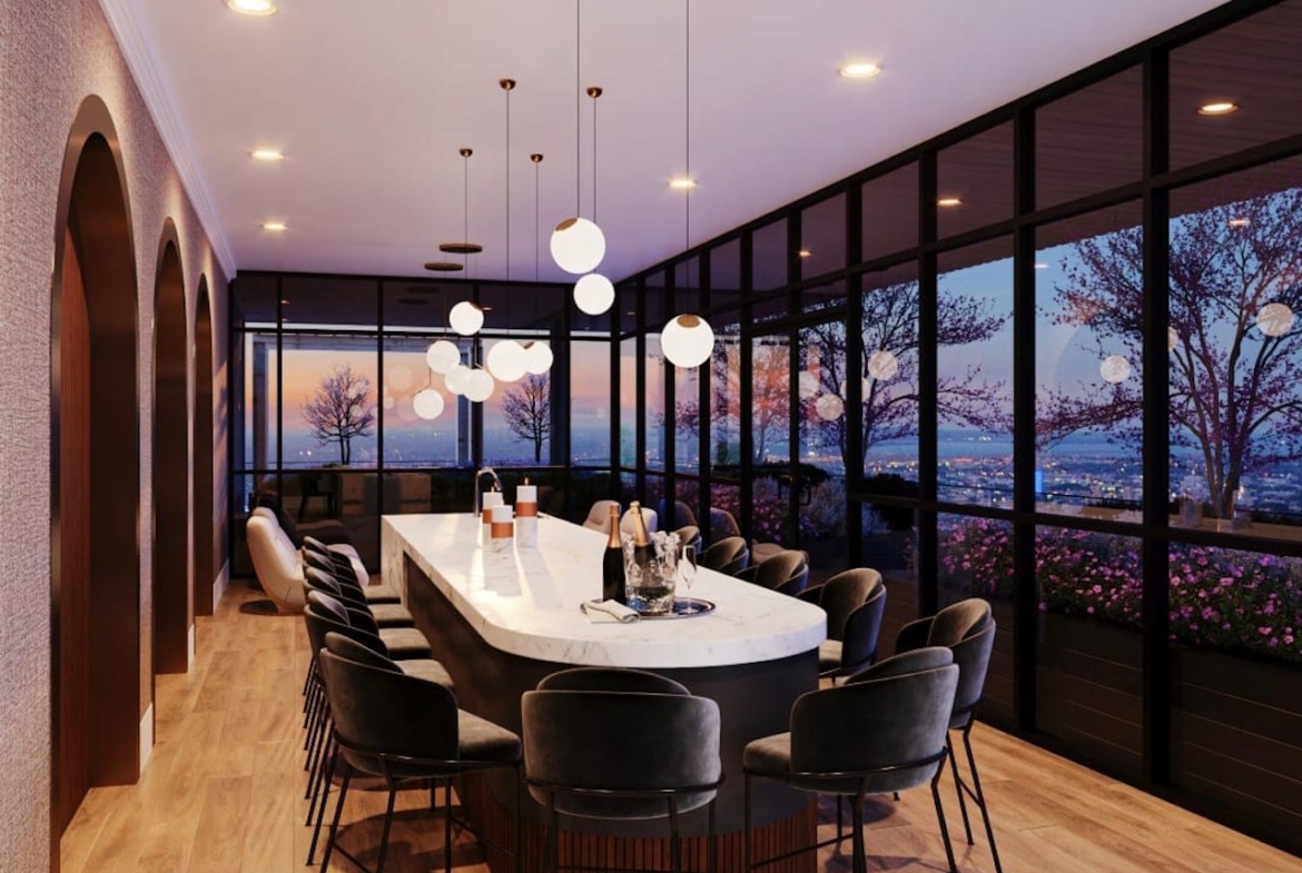 Rendering of Linea Condos skyview lounge