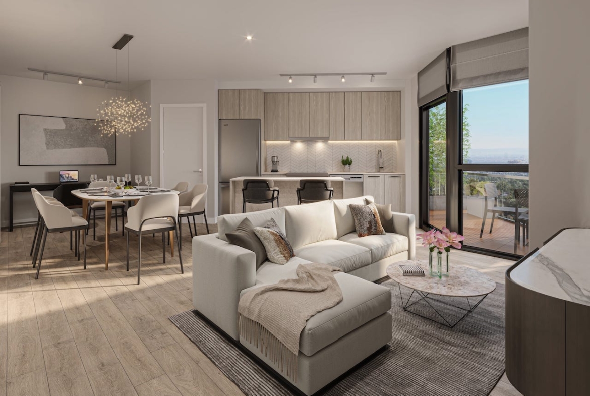 Rendering of Linea Condos suite interior open-concept