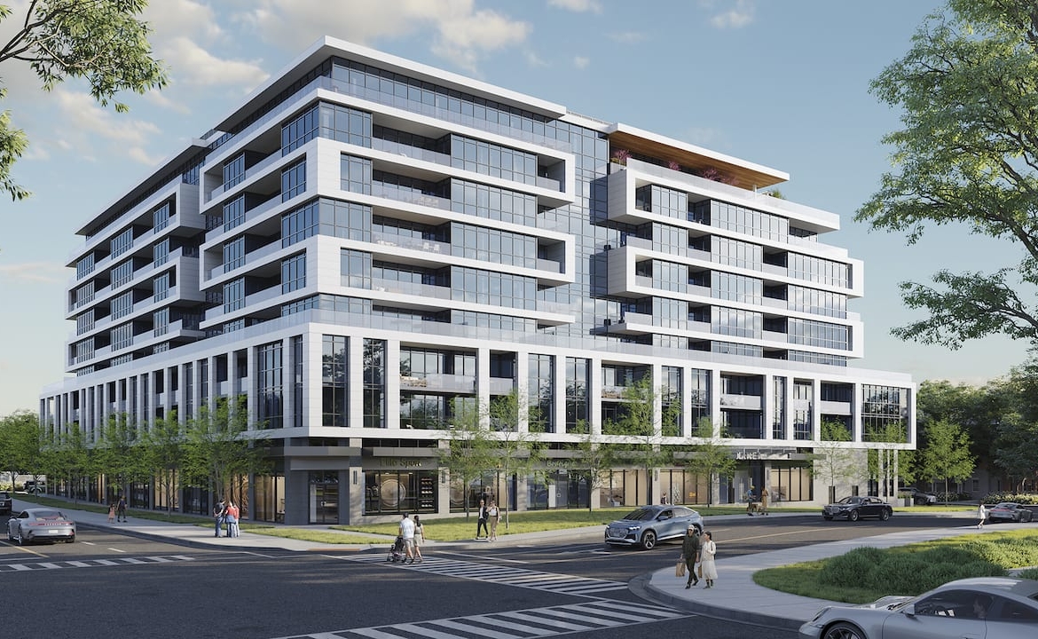 Exterior rendering of Linea Condos in Toronto