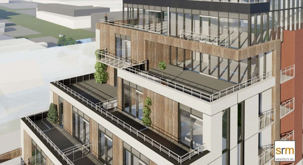 Rendering of Six99 Condos Exterior aerial siding detail