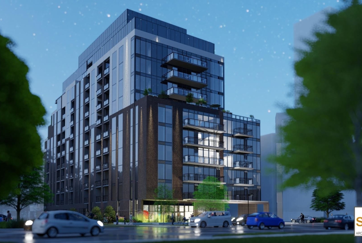 Rendering of Six99 Condos Exterior at night