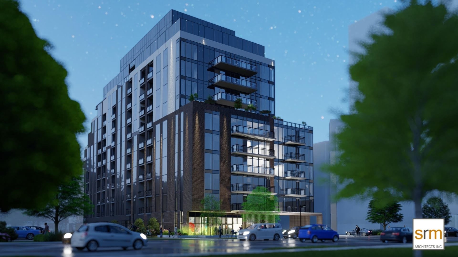 Rendering of Six99 Condos Exterior at night
