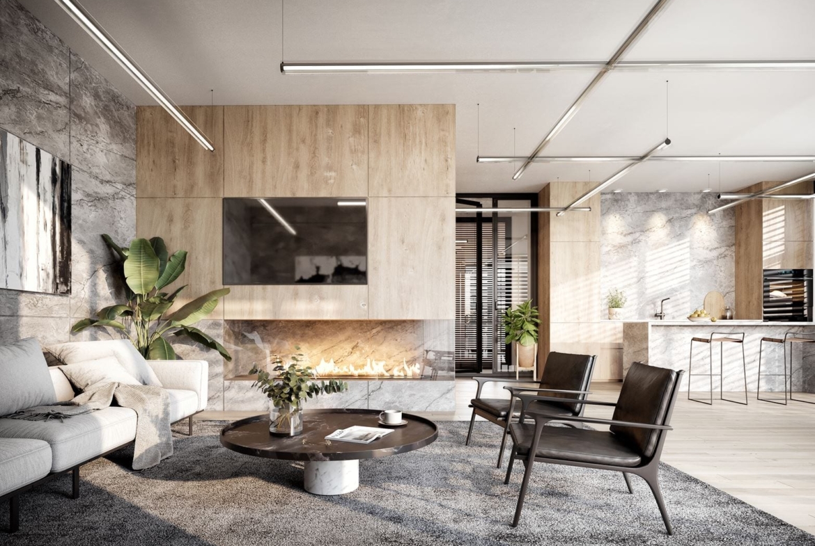 Rendering of Six99 Condos Interior lounge