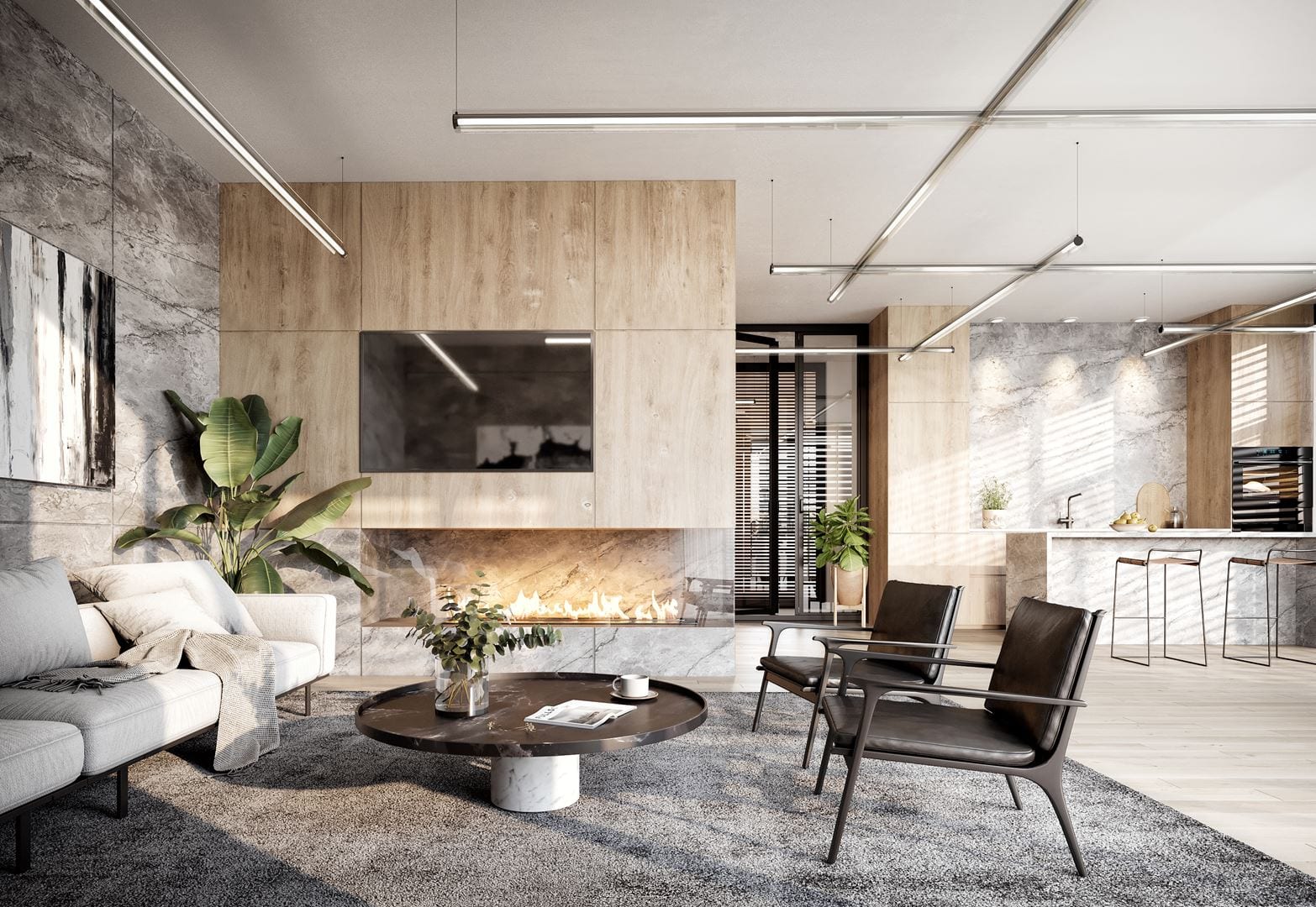 Rendering of Six99 Condos Interior lounge