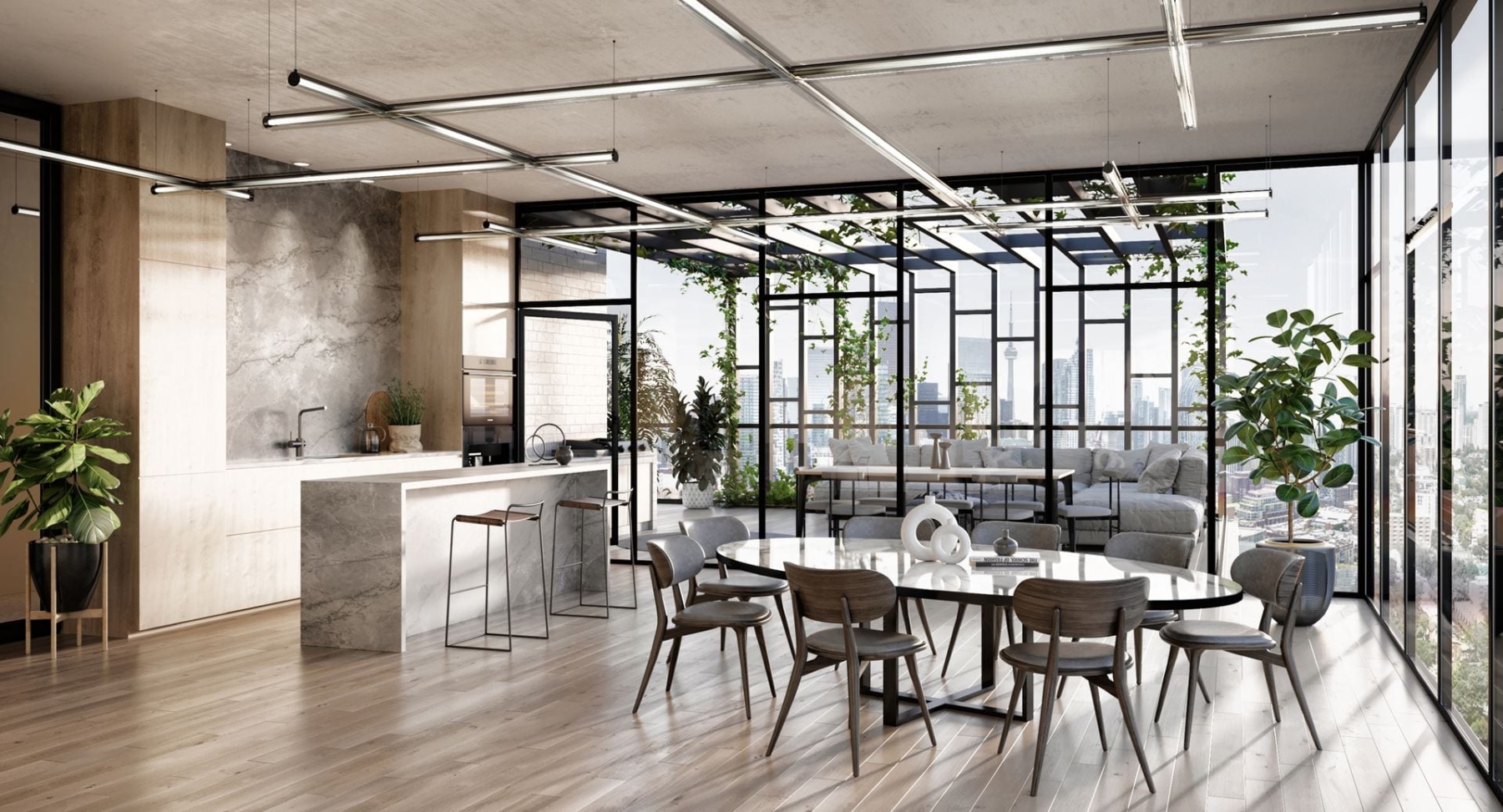Rendering of Six99 Condos Interior party room